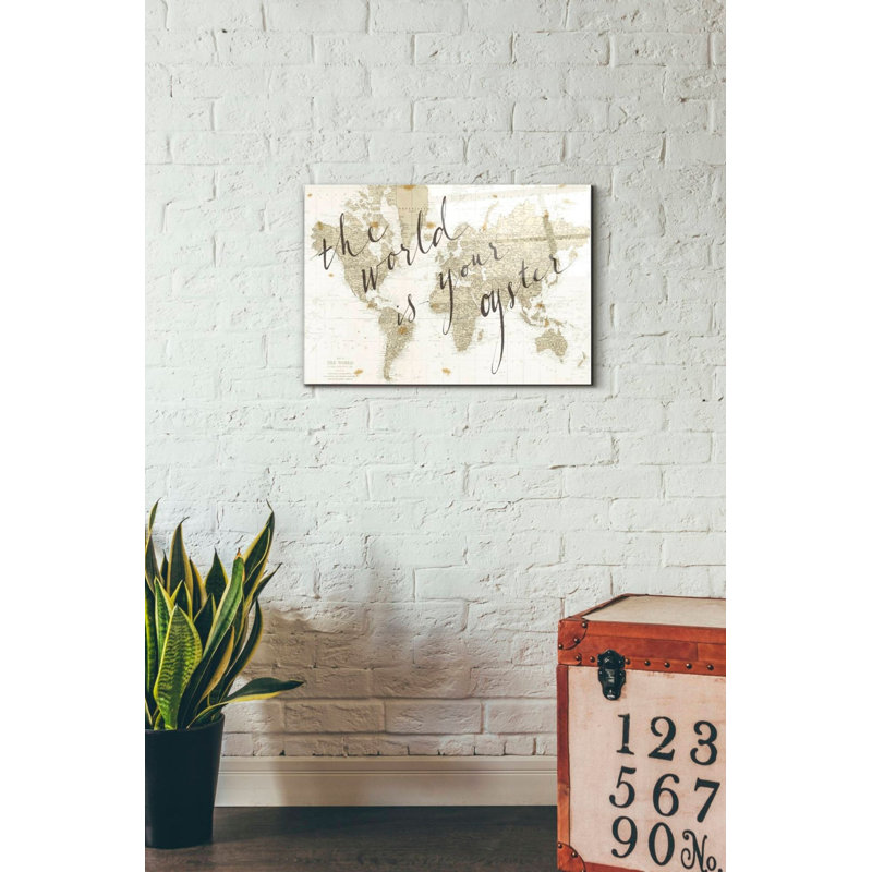 «The World is Your Oyster» par Sara Zieve Miller, art mural en verre acrylique, H 16 po x l 24 po x P 0,12 po