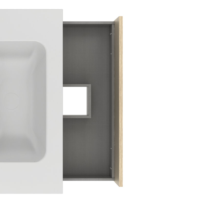Selsey Vanity & Mirror Set, White/Light Wood