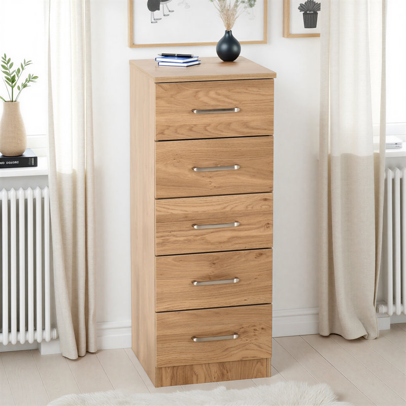 Sumrah 35cm W 5 - Drawer Chest of Drawers, Brown