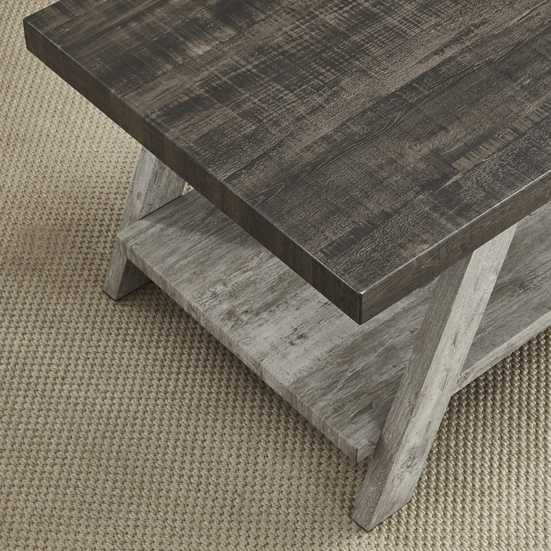 Table de bout en bois à deux tons Athens, Noyer vieilli, Gris