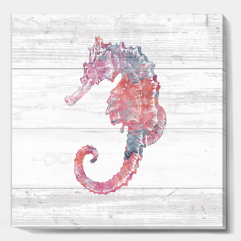 " Pink Seahorses Ocean Life ", 46" H x 46" W x 1.5" D