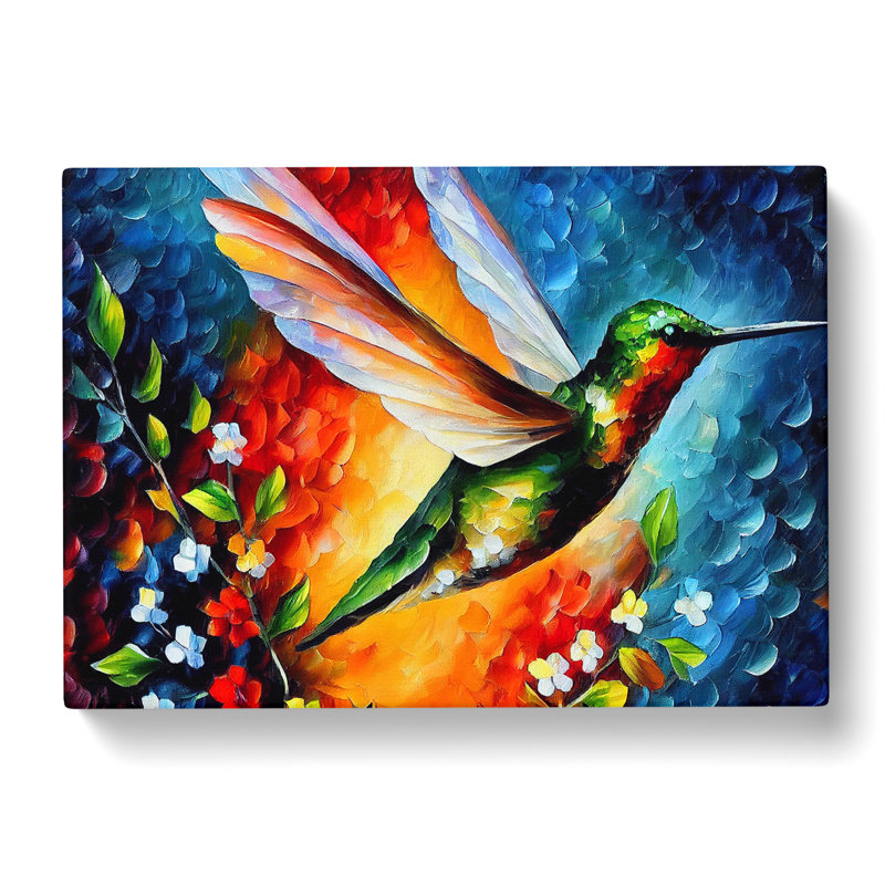 Hummingbird Painting Vol.1 Abstract - Wrapped Canvas Painting, 35cm H x 50cm W x 3cm D