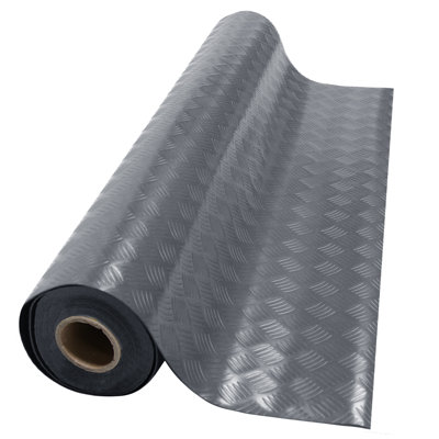 Rouleau de plancher de garage en gris foncé 4 pi x 15 pi. élastique