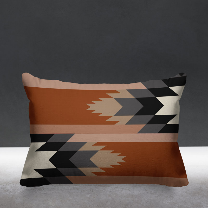 Coussin intérieur / extérieur Lansa Southwestern, Orange brûlé