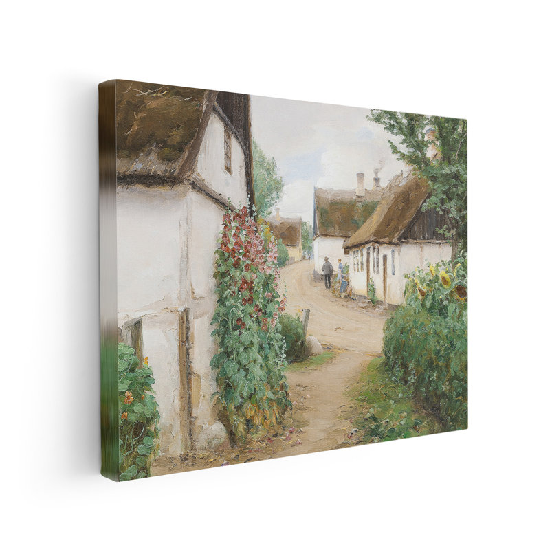 Jour d'été dans un village, 08"H x 10"W, Poster, White Framed