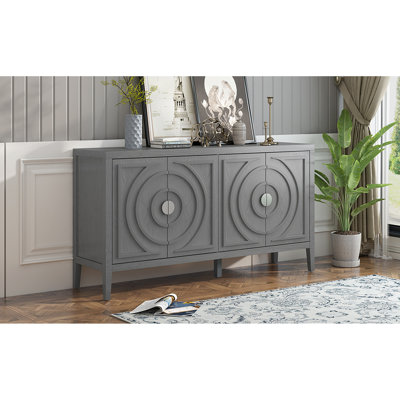 Buffet gris avec construction solide - assure une armoire classique de longévité pour le couloir qui ajoute une touche accueillante