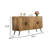 Wea TV Media Console, 63 Inch, 4 Cabinet Doors, Oak Brown Laminate