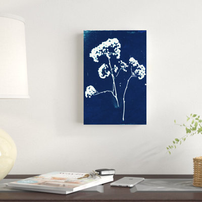 " Navy Botanical Silhouette " Painting Print