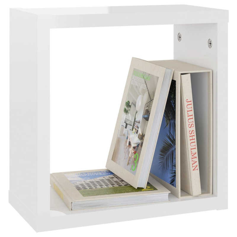 Glenetta 2 Piece Square Cube Shelf, 30cm H x 30cm W x 15cm D, Oak