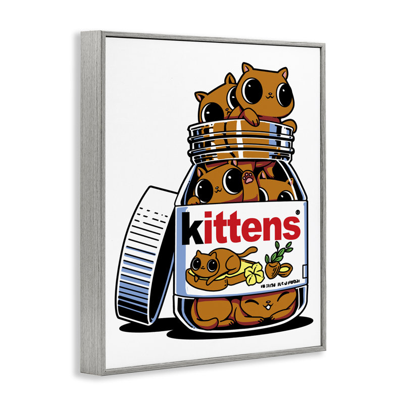 Hazelnut Spread Cats Framed Giclee, design by Tobe Fonseca, Farmhouse Grey Giclee Framed, 30" H x 24" W