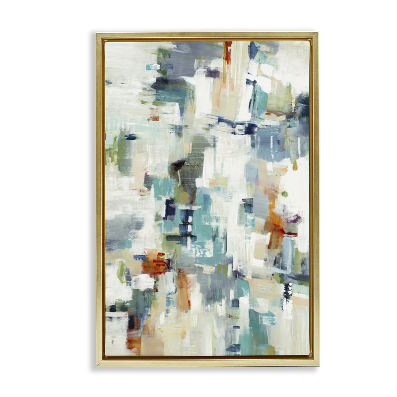 Cadre flottant Dynamic Dappled Expression, design par Lisa Ridgers, H 31 po x l 21 po, Cadre flottant métallique doré
