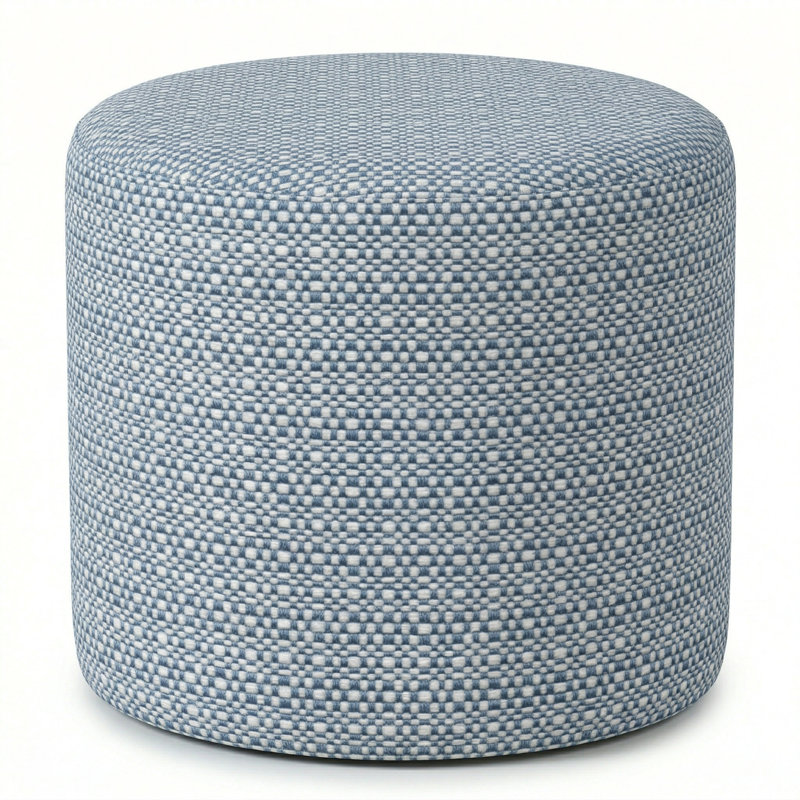 Berlin Gardens Lilly Hive 20" Round Pouf, Sky Blue