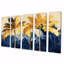 «Blue and Gold Palm Trees Scenery III», ensemble d'art mural sur toile de palmiers-1500114673
