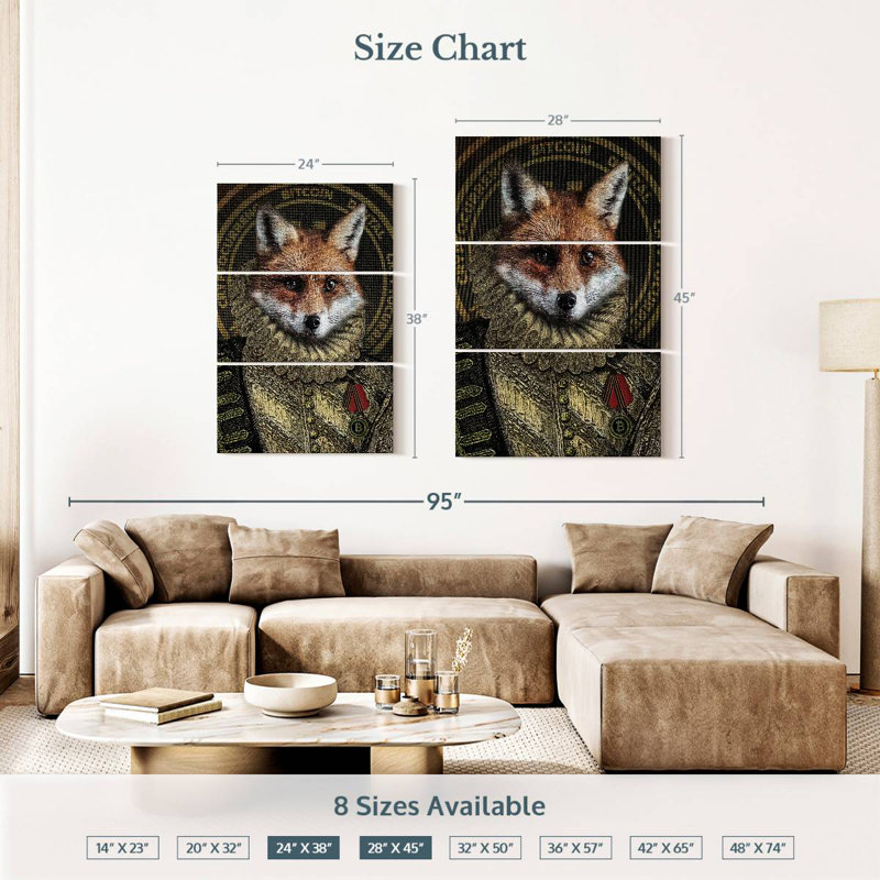 Ketti Funny Bitcoin Fox, 38" H x 24" W
