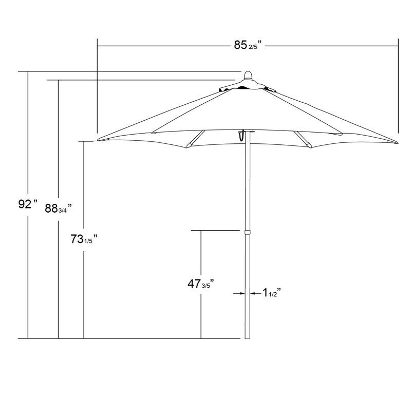 Parasol de marché Henry Street, Toscane - polyester