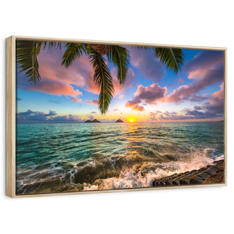Lanikai Aydee, Cadre flottant en bois naturel, 46 po x 31 po