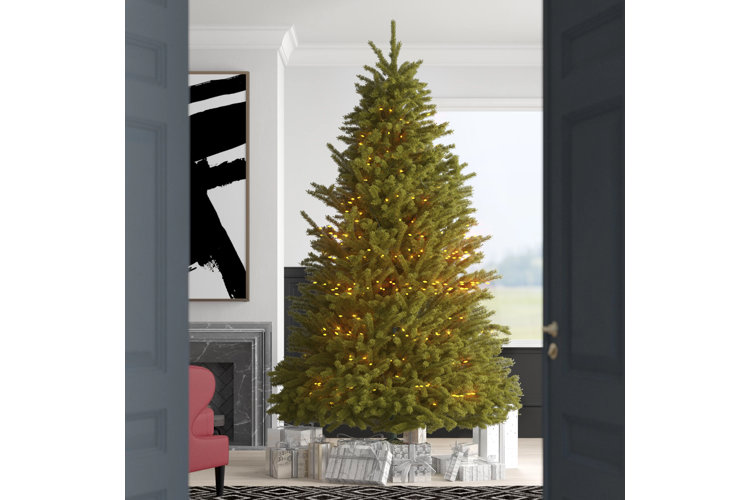 Bare Christmas tree with built-in lights.
