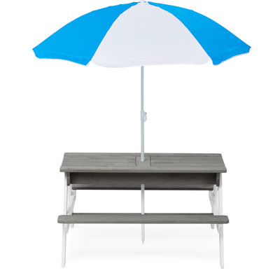 31 Outdoor Picnic Table With Umbrella For - Convertible Sand & Water Play ' Adjustable Sunshade Compliant