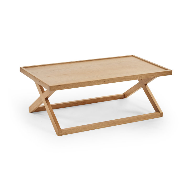 Solid Wood Cross Legs Coffee Table