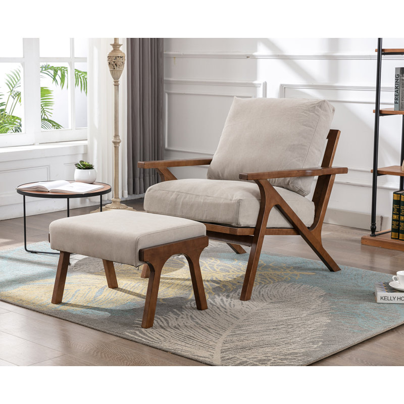 Fauteuil avec repose-pieds l 25 po Juntier, Beige