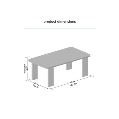 Hepza 48" Rectangular Solid Wood Coffee Table