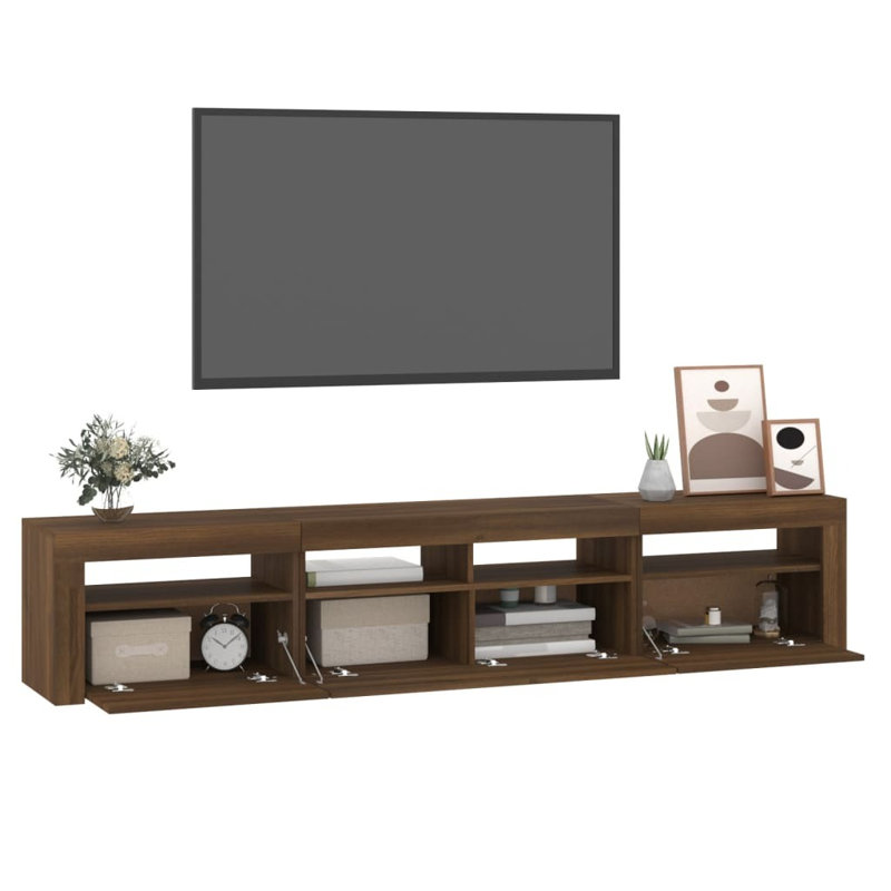 Unfinished TV Stand, White, 210cm