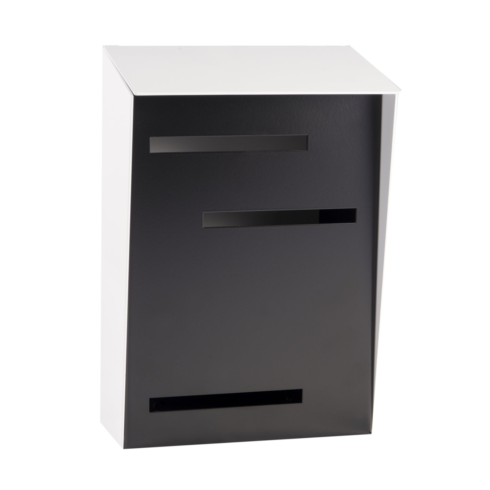 Wall-Mounted Mailbox, Black, White