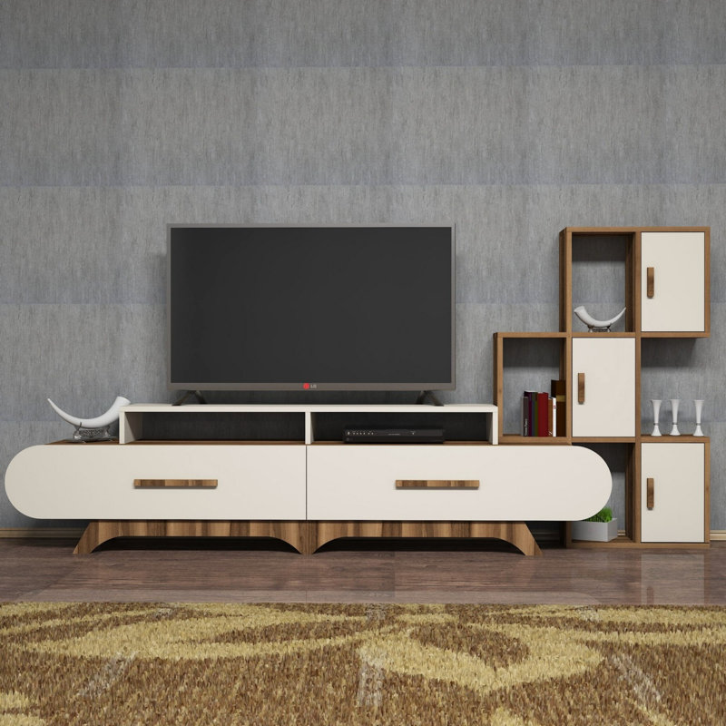 Alcesta Entertainment Centre for TVs up to 70", Walnut/Cream