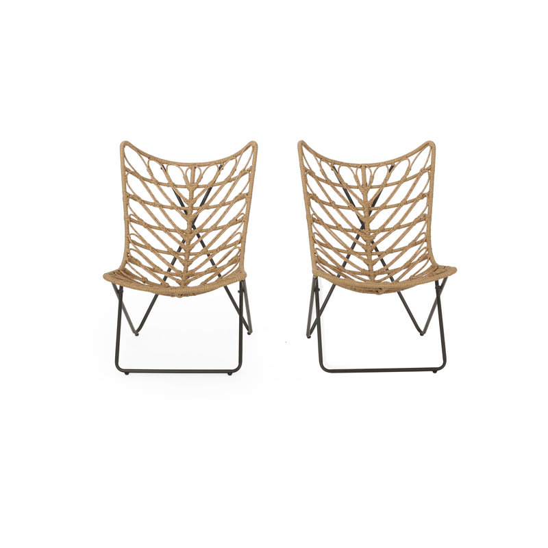 Chaises longues d'extérieur Boho, Marron clair