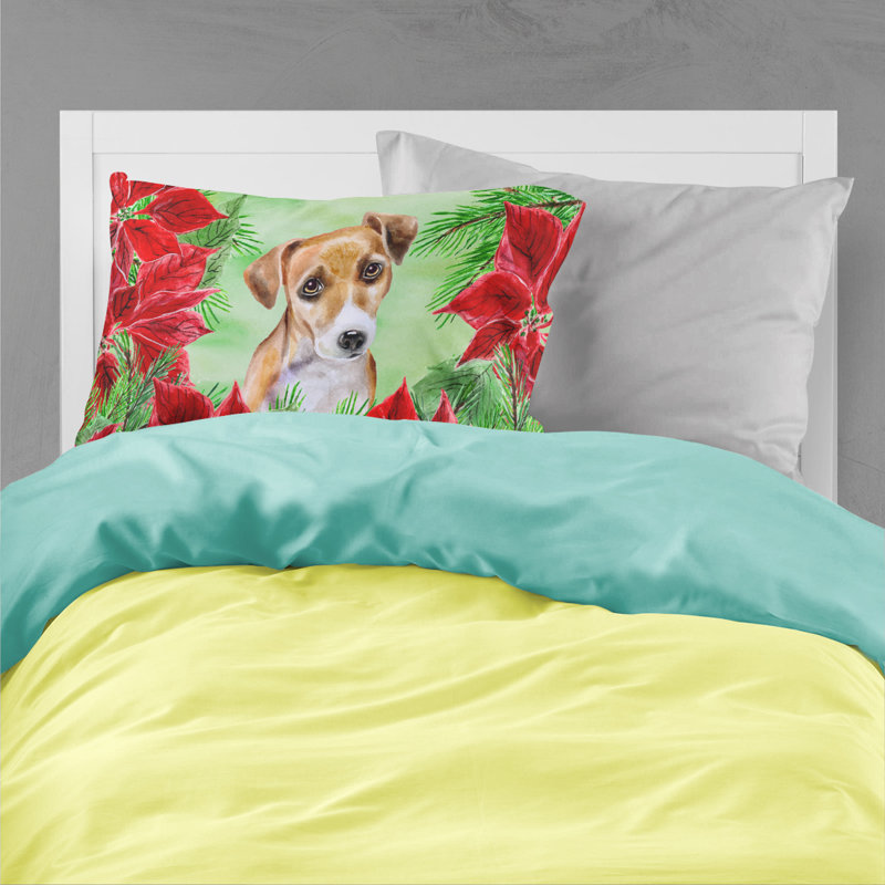 Taie d’oreiller poinsettas, Jack Russell terrier #2