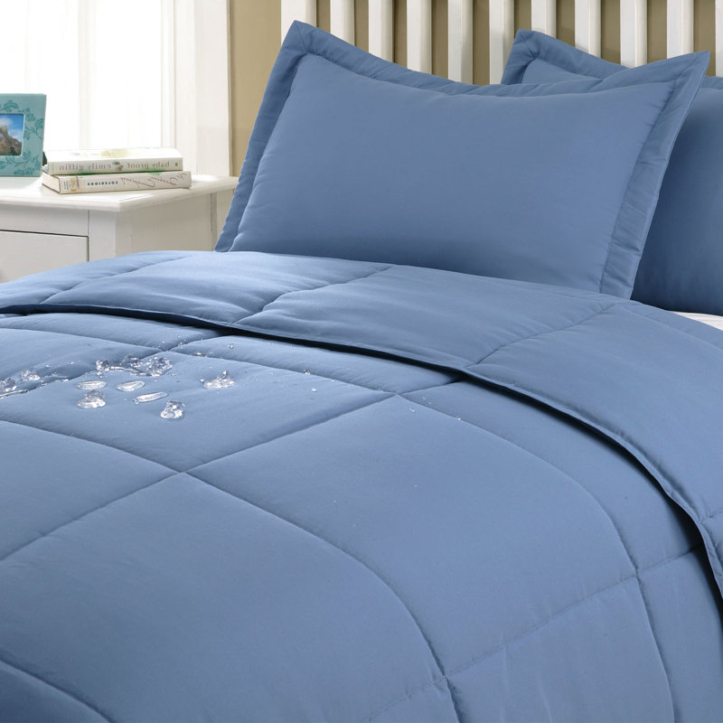 Ensemble d'édredon , Édredon pour très grand lit + 2 très grandes ta, Bleu fumé