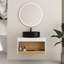 Ensemble de meuble-lavabo simple mural 24 "avec lavabo rond en céramique-130119954