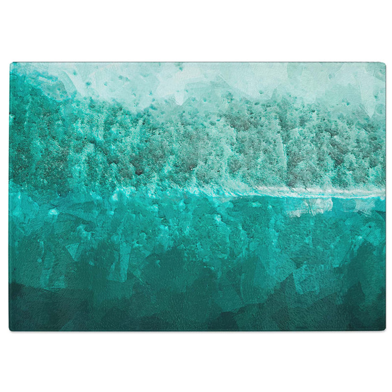 Tempered Glass Wave in the Maldives in Abstract Cutting Board, 39 cm W x 28.5 cm L