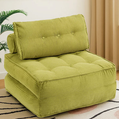 2-In-1 Corduroy Bean Bag Floor Sofa Bed by WYIDA