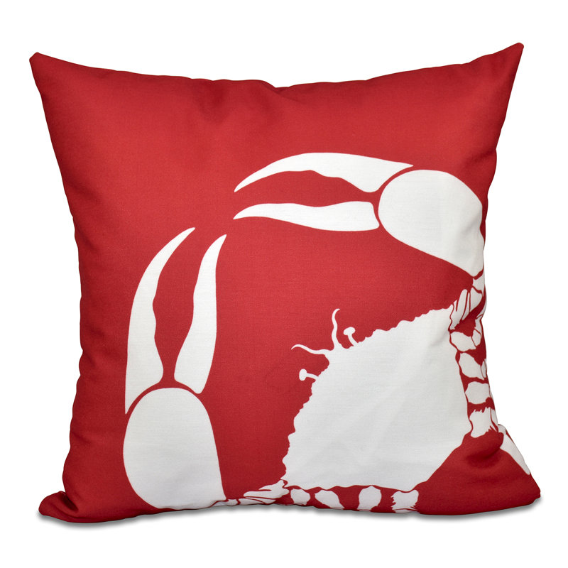 Beach Vacation Outdoor Reversible Throw Pillow, 18"x18", Coral