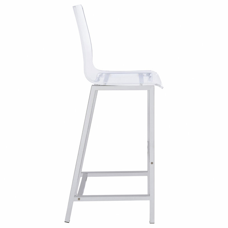 Tabourets de bar transparents et chromés pour l'extérieur (ensemble de 2)