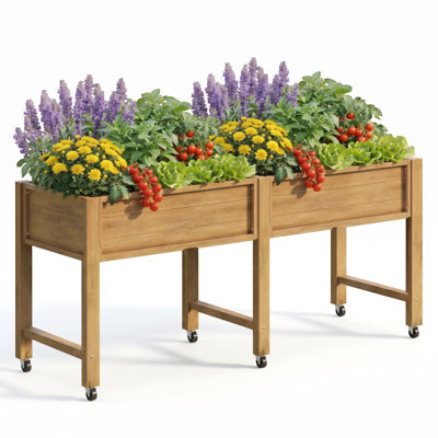 Lit de jardin surélevé surélevé avec pattes 72 po x 24 po x 30 po avec rebord surélevé et pieds HPS