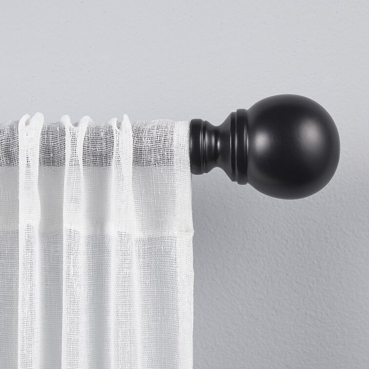 Deantrei Exclusive Home Sphere 1" Curtain Rod and Coordinating Finial Set, Adjustable