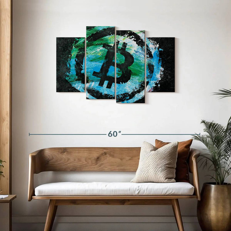 Bitcoin Logo X, 27" H x 43" W