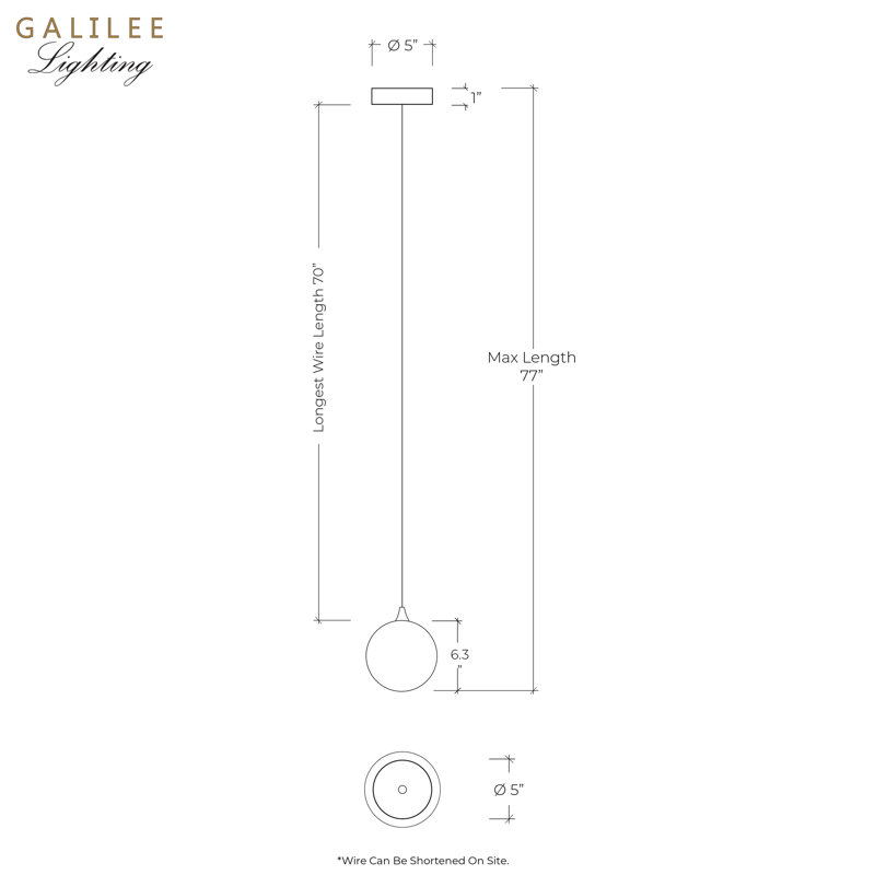 Perla 1 - Light LED Pendant, Brass, Milk White