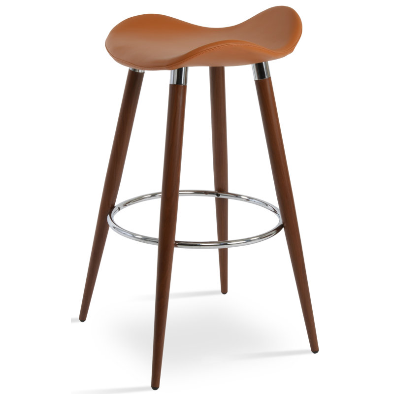 Tabouret de bar et de comptoir Moonyean, Caramel, Noir / or, Tabouret de comptoir (assise de 24 po de hauteur)