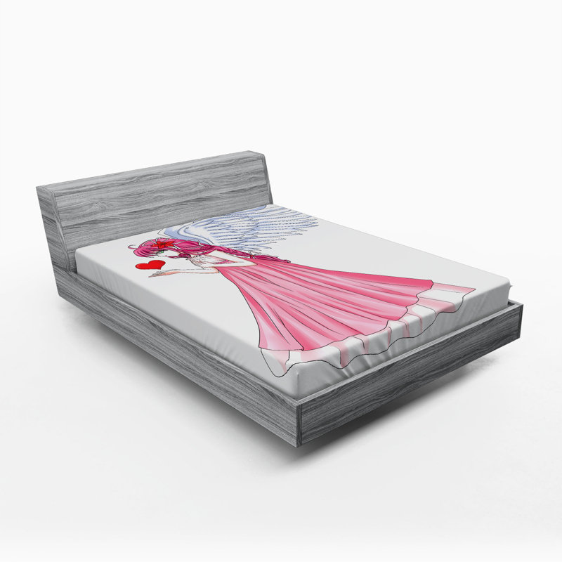 Microfiber Fitted Sheet, Queen Fitted Sheet, Angel-Pink