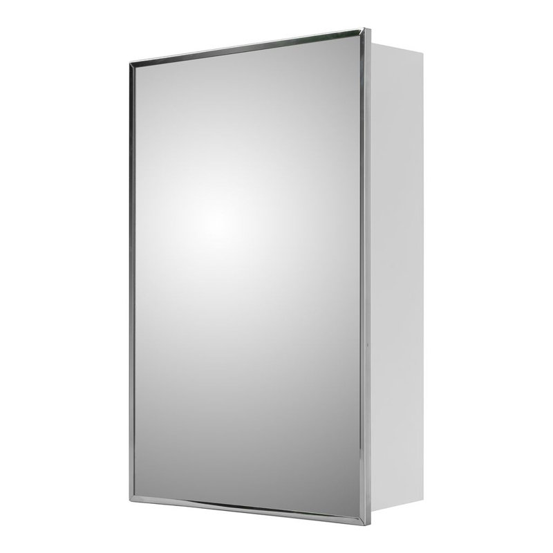 Scottville Residential Medicine Cabinet, Surface Mounted, Stainless Steel Framed, 30" H x 18" W x 4.25" D