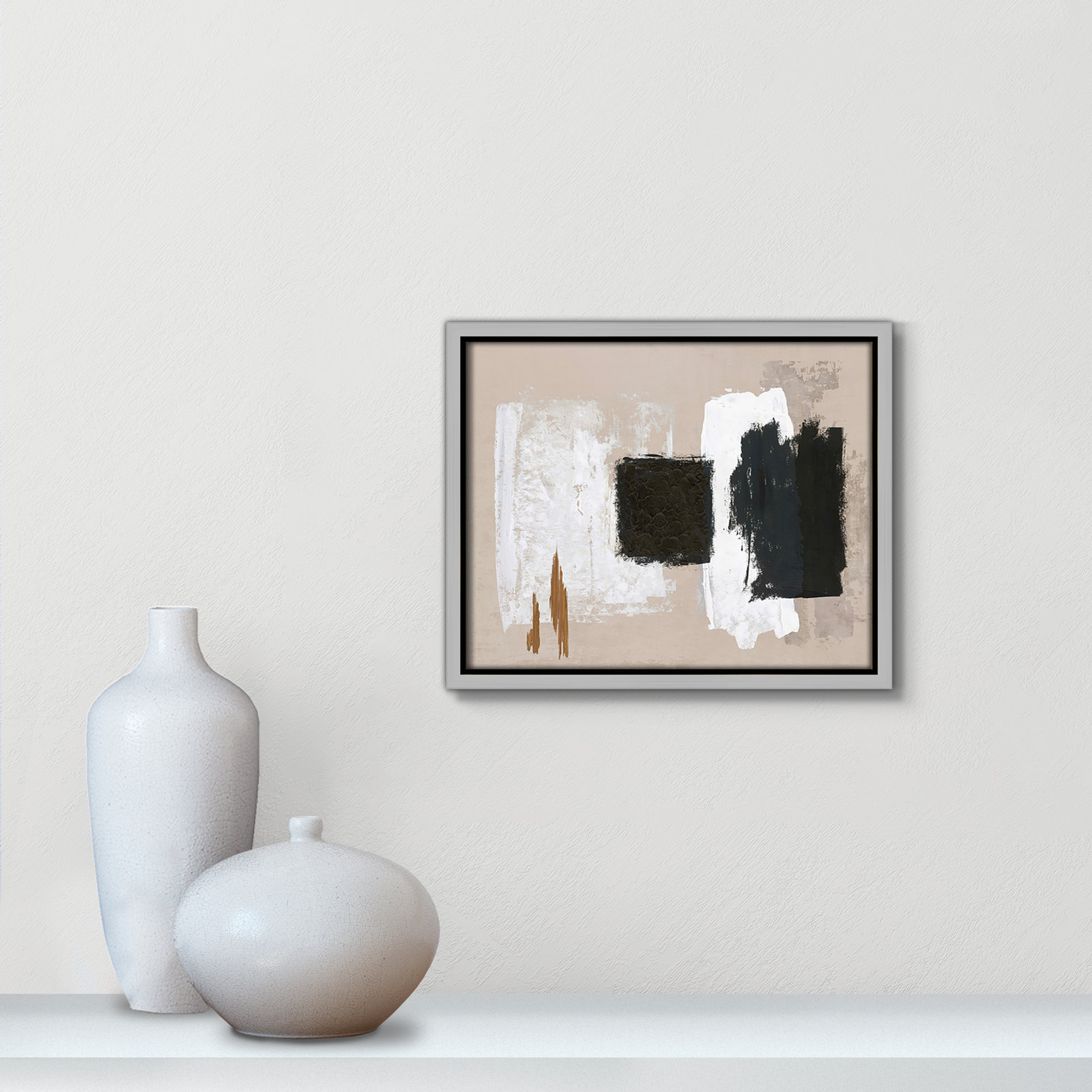 Imone "Golden Slate" Painting, 9.5" H x 11.5" W, Silver