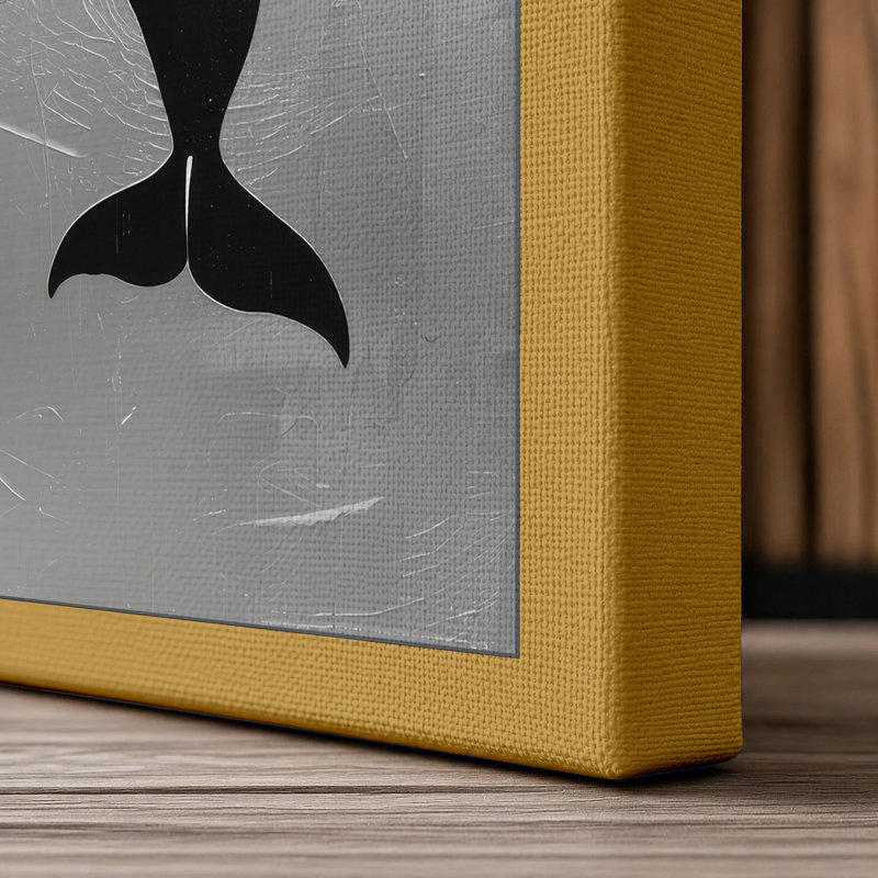 Leaping Orca Coastal - Wrapped Canvas, 30x20 - 76.2 x 50.8 cm, Ochre Border