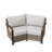 2-Piece Patio Wicker Sectional Seating Group Sofa, Metal Curved Armrest-1075571326