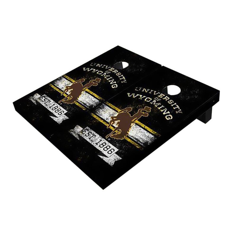 Ensemble de 2 panneaux de cornhole NCAA 2 pi x 4 pi, Cowboys de l'Université du Wyoming, 2 pi x 4 pi