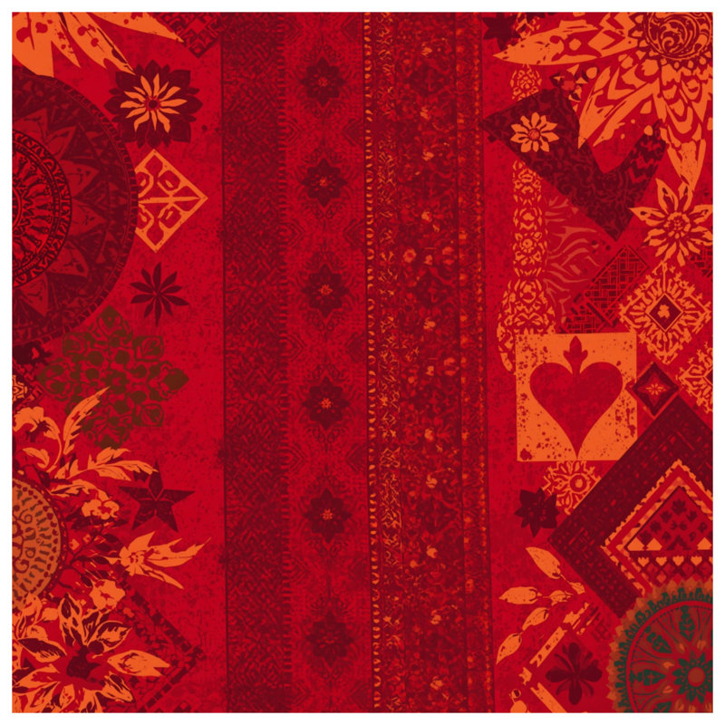 Rideaux de douche Red Bohemian Patchwork, 70in W x 84in H