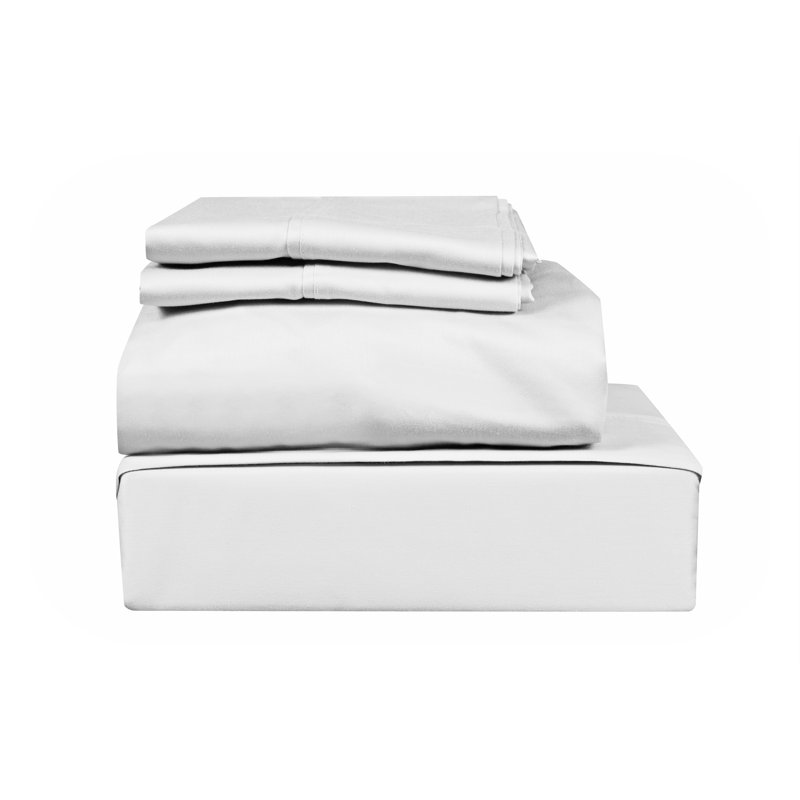 Ensemble de draps 100% coton 300 fils, Très grand, Ivoire