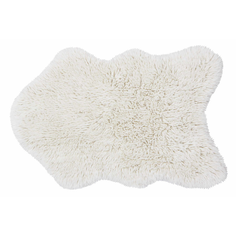 Eco Chic Sheep White Handwoven Woolly Rug 2'5" x 3'7"